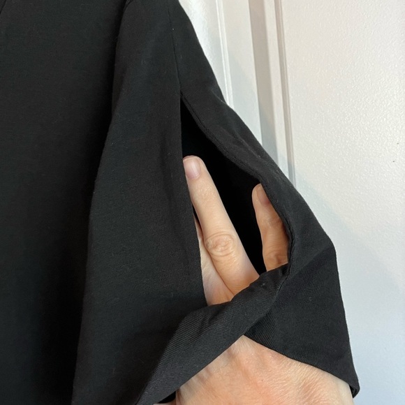 Nwot Belle by Kim Gravel TripleLuxe Knit Twist Sleeve Top BLACK large L - Picture 9 of 13